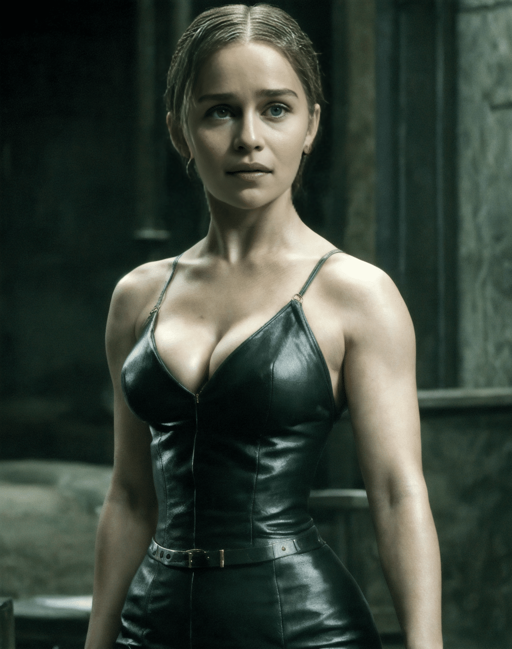 Emilia Clarke as Trinity from The Matrix movies.